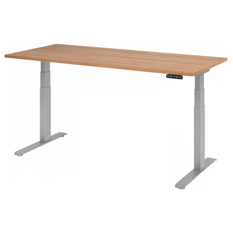 Bureau à hauteur réglable électriquement XDKB 19 S avec plateau effet noyer de hjh OFFICE PRO