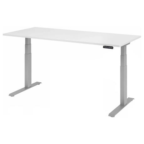 Bureau à hauteur réglable électriquement XDKB 19 S en blanc avec panneau de commande numérique de hjh OFFICE PRO