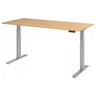 Bureau à hauteur réglable électriquement XDKB 19 S aspect chêne avec piètement gris de hjh OFFICE PRO