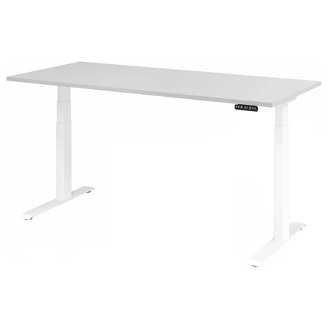 Bureau réglable en hauteur électriquement XDKB 19 W en gris avec panneau de commande numérique de hjh OFFICE PRO
