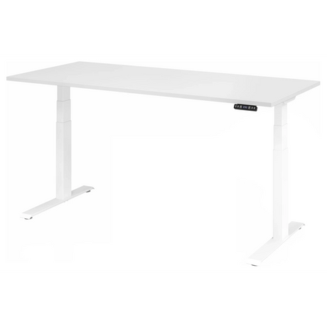 Bureau à hauteur réglable électriquement XDKB 19 W en blanc avec panneau de commande numérique de hjh OFFICE PRO