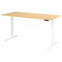 Bureau à hauteur réglable électriquement XDKB 19 W en érable avec structure blanche de hjh OFFICE PRO