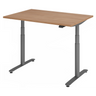 Bureau à hauteur réglable électriquement XDLR 12 G aspect noyer avec pieds gris de hjh OFFICE PRO