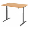 Bureau à hauteur réglable électriquement XDLR 12 G en hêtre avec pieds gris de hjh OFFICE PRO