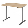 Bureau à hauteur réglable électriquement XDLR 12 G en chêne avec pieds gris de hjh OFFICE PRO