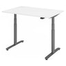 Bureau à hauteur réglable électriquement XDLR 12 G avec plateau blanc et pieds gris de hjh OFFICE PRO