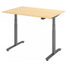 Bureau à hauteur réglable électriquement XDLR 12 G en érable avec structure gris foncé de hjh OFFICE PRO