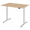 Bureau réglable en hauteur électriquement XDLR 12 S aspect chêne avec structure argentée de hjh OFFICE PRO