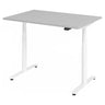 Bureau à hauteur réglable électriquement XDLR 12 W avec plateau gris et piètement blanc de hjh OFFICE PRO