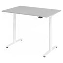 Bureau à hauteur réglable électriquement XDLR 12 W avec plateau gris et piètement blanc de hjh OFFICE PRO