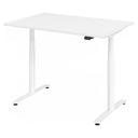Bureau à hauteur réglable électriquement XDLR 12 W en blanc avec plateau rectangulaire de hjh OFFICE PRO