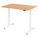 Bureau réglable en hauteur électriquement XDLR 12 W en hêtre avec piètement blanc de hjh OFFICE PRO