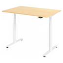 Bureau à hauteur réglable électriquement XDLR 12 W en érable avec structure blanche de hjh OFFICE PRO