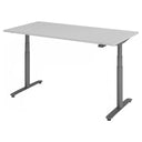 Bureau à réglage électrique de la hauteur XDLR 16 G en gris avec plateau rectangulaire de hjh OFFICE PRO