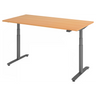 Bureau à hauteur réglable électriquement XDLR 16 G en hêtre avec pieds gris de hjh OFFICE PRO