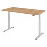 Bureau à hauteur réglable électriquement XDLR 16 S en chêne rustique avec piètement blanc de hjh OFFICE PRO