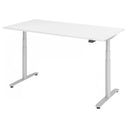 Bureau à réglage électrique de la hauteur XDLR 16 S en blanc avec plateau rectangulaire de hjh OFFICE PRO