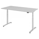 Bureau réglable en hauteur électriquement XDLR 16 S en gris avec deux pieds en T de hjh OFFICE PRO