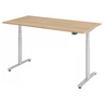 Bureau à hauteur réglable électriquement XDLR 16 S avec plateau en chêne clair et piètement blanc de hjh OFFICE PRO