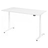 Bureau à hauteur réglable électriquement XDLR 16 W en blanc avec plateau rectangulaire de hjh OFFICE PRO