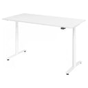 Bureau à hauteur réglable électriquement XDLR 16 W en blanc avec plateau rectangulaire de hjh OFFICE PRO