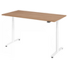 Bureau à hauteur réglable électriquement XDLR 16 W avec plateau en noyer et piètement blanc de hjh OFFICE PRO