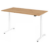 Bureau à hauteur réglable électriquement XDLR 16 W avec plateau en chêne rustique et piètement blanc de hjh OFFICE PRO