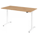 Bureau à hauteur réglable électriquement XDLR 16 W avec plateau en chêne rustique et piètement blanc de hjh OFFICE PRO