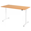 Bureau à hauteur réglable électriquement XDLR 16 W en hêtre avec structure blanche de hjh OFFICE PRO