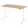 Bureau à hauteur réglable électriquement XDLR 16 W avec plateau en chêne et structure blanche de hjh OFFICE PRO