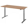 Bureau réglable en hauteur électriquement XDLR 19 G aspect noyer avec structure grise de hjh OFFICE PRO