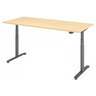 Bureau à hauteur réglable électriquement XDLR 19 G en érable avec piètement gris de hjh OFFICE PRO