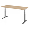 Bureau à hauteur réglable électriquement XDLR 19 G en chêne avec pieds gris de hjh OFFICE PRO