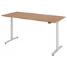 Bureau à hauteur réglable électriquement XDLR 19 S aspect noyer avec pieds blancs de hjh OFFICE PRO