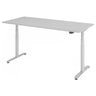 Bureau à hauteur réglable électriquement XDLR 19 S en gris avec plateau rectangulaire de hjh OFFICE PRO