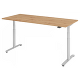 Bureau à hauteur réglable électriquement XDLR 19 S en chêne noueux avec piètement blanc de hjh OFFICE PRO