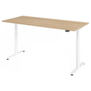 Bureau réglable électriquement en hauteur XDLR 19 W en chêne avec structure blanche de hjh OFFICE PRO