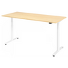 Bureau à hauteur réglable électriquement XDLR 19 W en érable avec piètement blanc de hjh OFFICE PRO