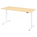 Bureau à hauteur réglable électriquement XDLR 19 W en érable avec piètement blanc de hjh OFFICE PRO