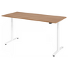 Bureau réglable en hauteur électriquement XDLR 19 W avec plateau en noyer et pieds blancs de hjh OFFICE PRO