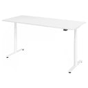 Bureau à hauteur réglable électriquement XDLR 19 W en blanc avec plateau rectangulaire de hjh OFFICE PRO