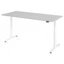 Bureau à hauteur réglable électriquement XDLR 19 W avec plateau gris et structure blanche de hjh OFFICE PRO