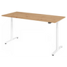 Bureau à hauteur réglable électriquement XDLR 19 W en chêne rustique avec piètement blanc de hjh OFFICE PRO