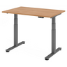 Bureau à hauteur réglable électriquement XDSM 12 G aspect noyer avec piètement gris de hjh OFFICE PRO