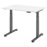 Bureau à hauteur réglable électriquement XDSM 12 G avec plateau blanc et piètement gris de hjh OFFICE PRO