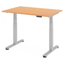 Bureau à hauteur réglable électriquement XDSM 12 S en hêtre avec structure grise de hjh OFFICE PRO