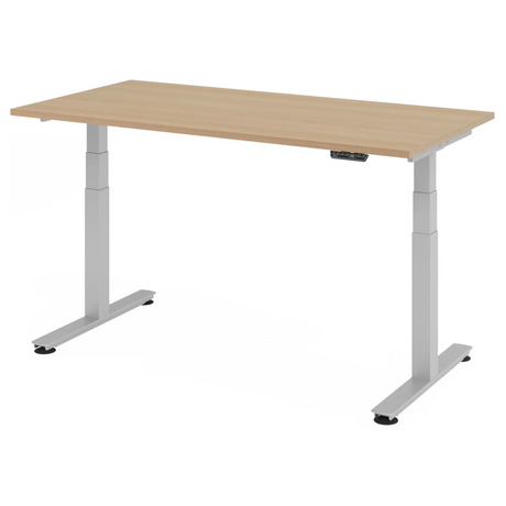 Bureau à hauteur réglable électriquement XDSM 16 S avec plateau couleur chêne de hjh OFFICE PRO