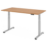 Bureau à hauteur réglable électriquement XDSM 16 S avec effet noyer et structure argentée de hjh OFFICE PRO