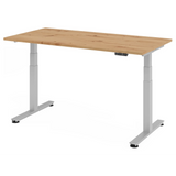 Bureau à hauteur réglable électriquement XDSM 16 S en chêne noueux avec structure blanche de hjh OFFICE PRO