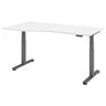 Bureau à hauteur réglable électriquement XDSM 18 G avec plateau blanc et cadre gris de hjh OFFICE PRO
